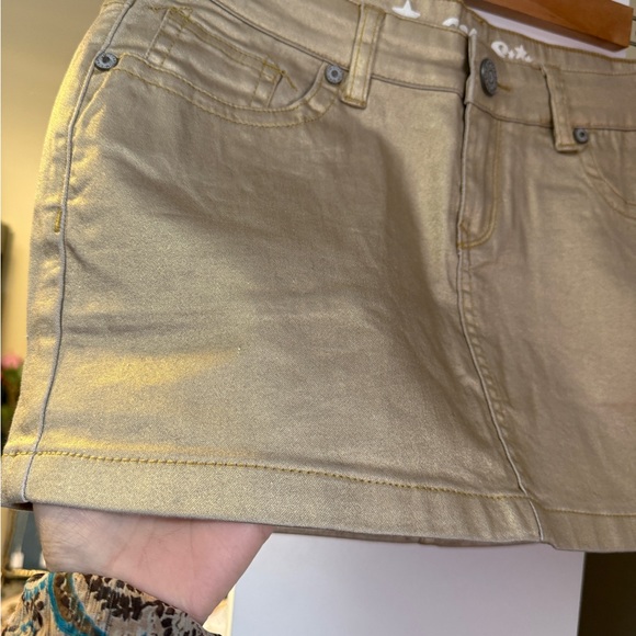 Gold Mini Skirt - Picture 2 of 4